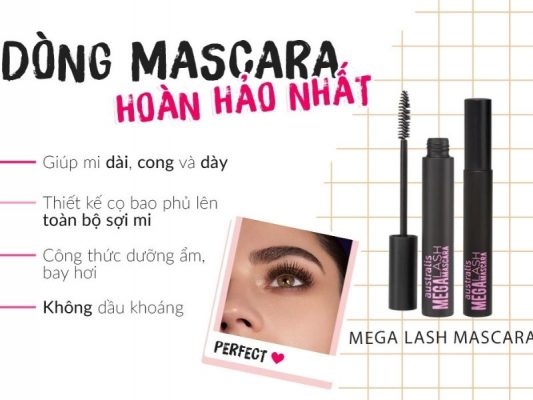 Mascara Làm Cong Mi Không Lem, Không Trôi Màu Đen