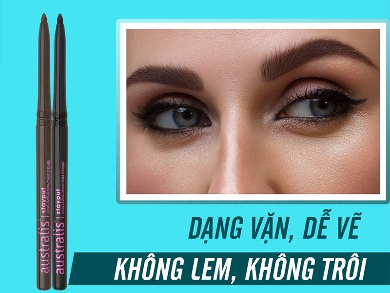 Chì Kẻ Mắt Australis Stayput Eyeliner Chocolate Màu Nâu