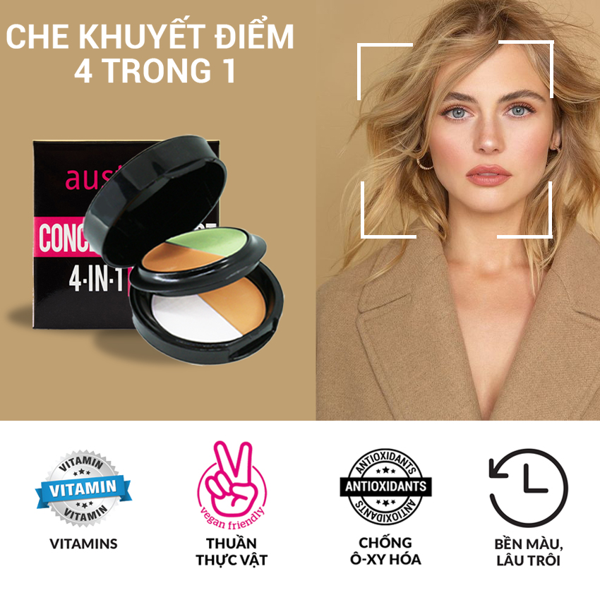 Kem Che Khuyết Điểm 4 Trong 1 Australis Concealer & Corrector 4 In 1