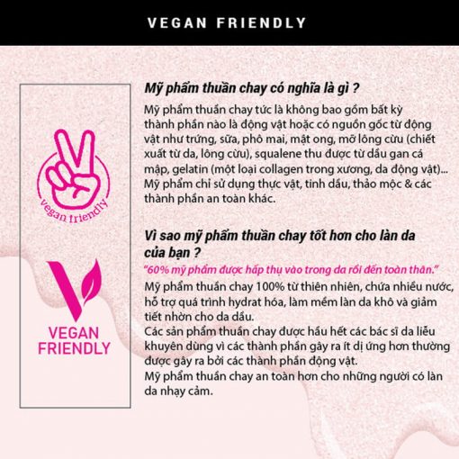 Đạt chuẩn Vegan Friendly, thân thiện cho người ăn chay.